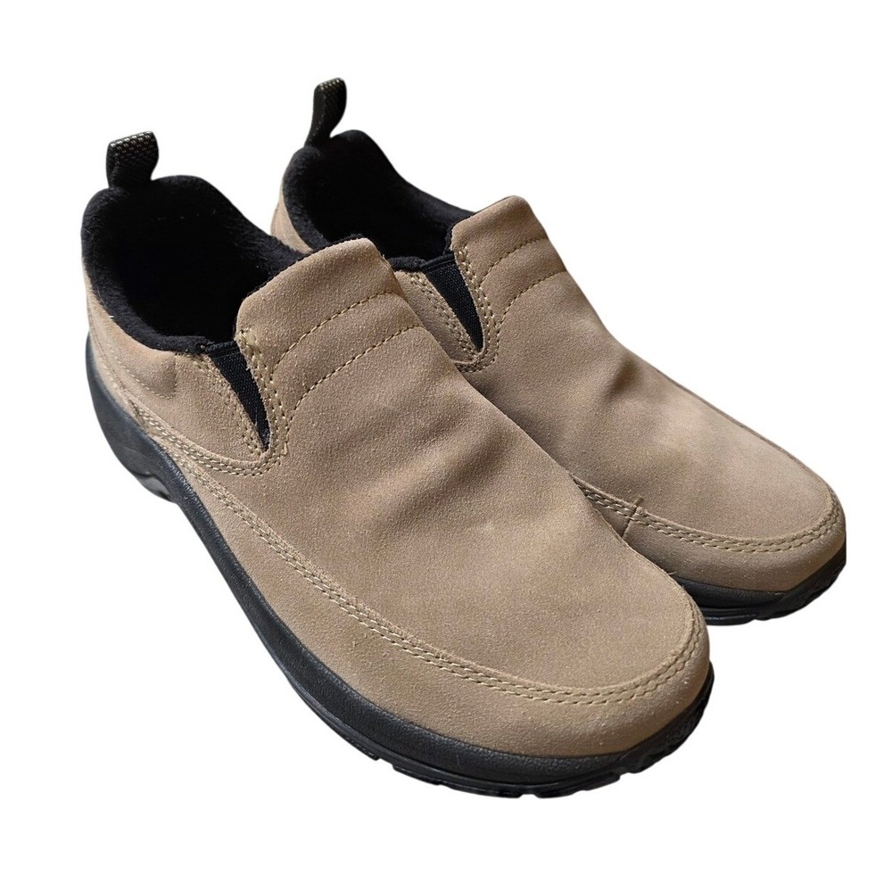 LL Bean Womens Tan Suede Slip On Comfort Walking Shoes Loafers 7 Medium 05330